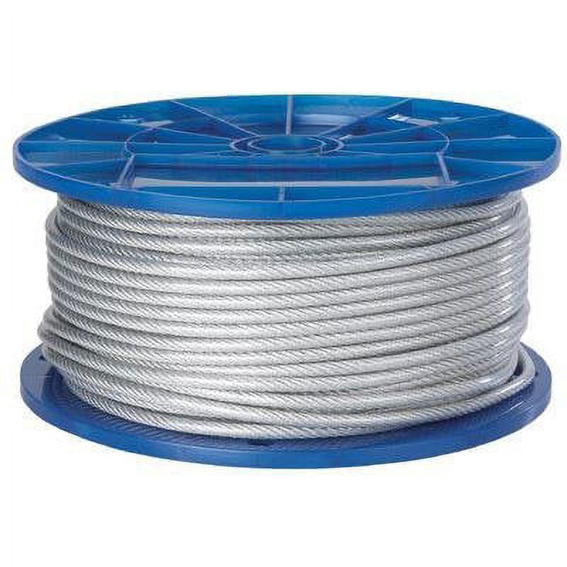 Peerless 1/4" Cable 250 ft/ Reel, Vinyl Coated Wire Rope, 7X19, 4501308