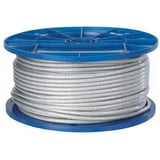 BLACK Vinyl Coated Cable Wire Rope 3/16" - 1/4" | 7x19 Construction 500ft Reel For Various Uses