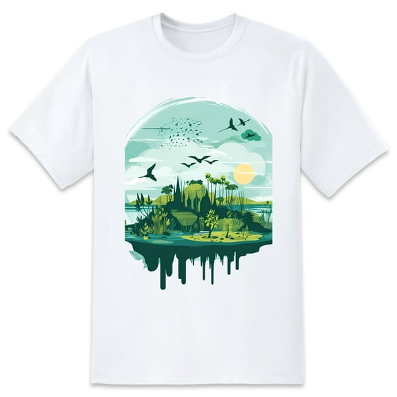 Mens Oversize T Shirts Nature Casual Short Sleeve Basic Tees Crew Neck T-Shirt Funny Graphic Tees Black or White XS-5XL
