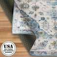 thumbnail image 2 of ReaLife Machine Washable Rug - Stain Resistant, Non-Shed - Eco-Friendly, Padded, Family & Pet Friendly - Premium Recycled Fibers - Distressed Vintage Medallion - Ivory Blue, 5' x 7', 2 of 5