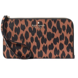 Kate Spade leopard zipper wallet Kate Spade Lucy Leopard Medium Saffiano L-Zip Wristlet KH767  main image 4