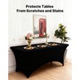 thumbnail image 2 of VEVOR 6 Pack Table Cloth for 6FT Rectangular Fitted Events, Wrinkle-Resistant Stretch Black Table Covers, Washable Spandex Tablecloth Protector, for Party, Wedding, Cocktail, Banquet, Festival, 2 of 9