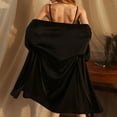 thumbnail image 4 of XINXIAOO Satin Deep V Neck Belted Long Sleeve Robe Nightgown For Women Lightweight Robes for Women plus Size Women's Robes Long Womens Fancy Robe Womens Short Robe Hooded Fancy Robes Womens Robes, 4 of 5