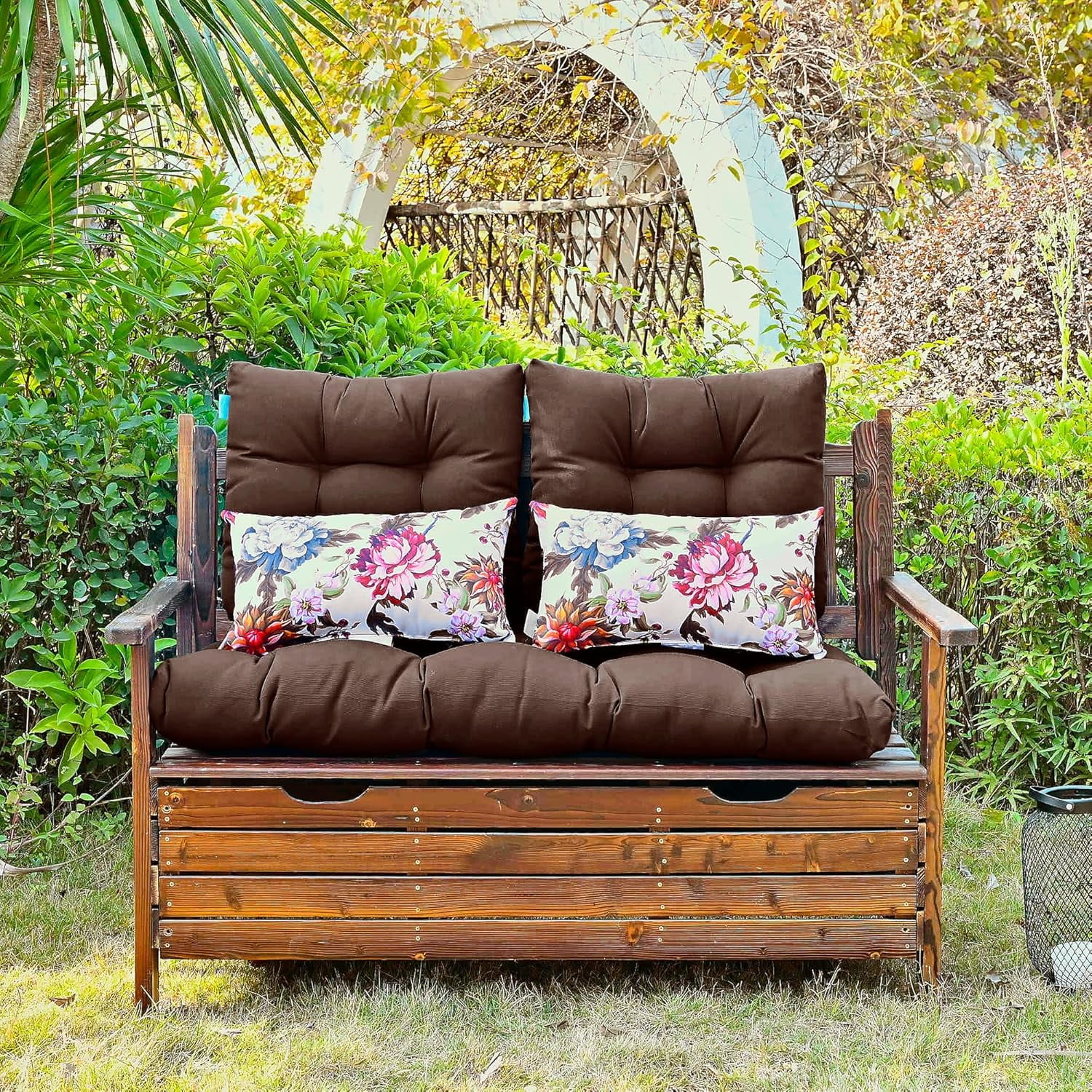 Outdoor Cushions Loveseat All Weather Chair Cushions Bench Cushions Set of 5 Wicker Tufted Pillow for Patio Furniture