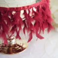 thumbnail image 5 of Efavormart 2PCS 39" Burgundy Real Turkey Feather Trims With Satin Ribbon Tape For Wedding Decoration, 5 of 8