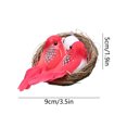 thumbnail image 3 of Artificial Sparrow Nest Set, 2 Clip On Birds with Rattan Nest and Faux Eggs, Realistic Feathered Ornaments for Tree and Wreath - Red, 3 of 6