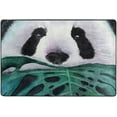 thumbnail image 4 of SKYSONIC Panda Peeking Out Area Rug 72x48in Green Tropical Leaves Non-Slip Floor Carpet for Indoor Living Dining Room and Bedroom Area, 4 of 7