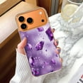 thumbnail image 2 of Case For Apple iPhone Air / 17 Pro / 17 Pro Max Series Case, Slim Thin Transparent Flexible Clear TPU Shockproof Phone Case For iPhone 17 Series, Purple Diamonds, 2 of 6