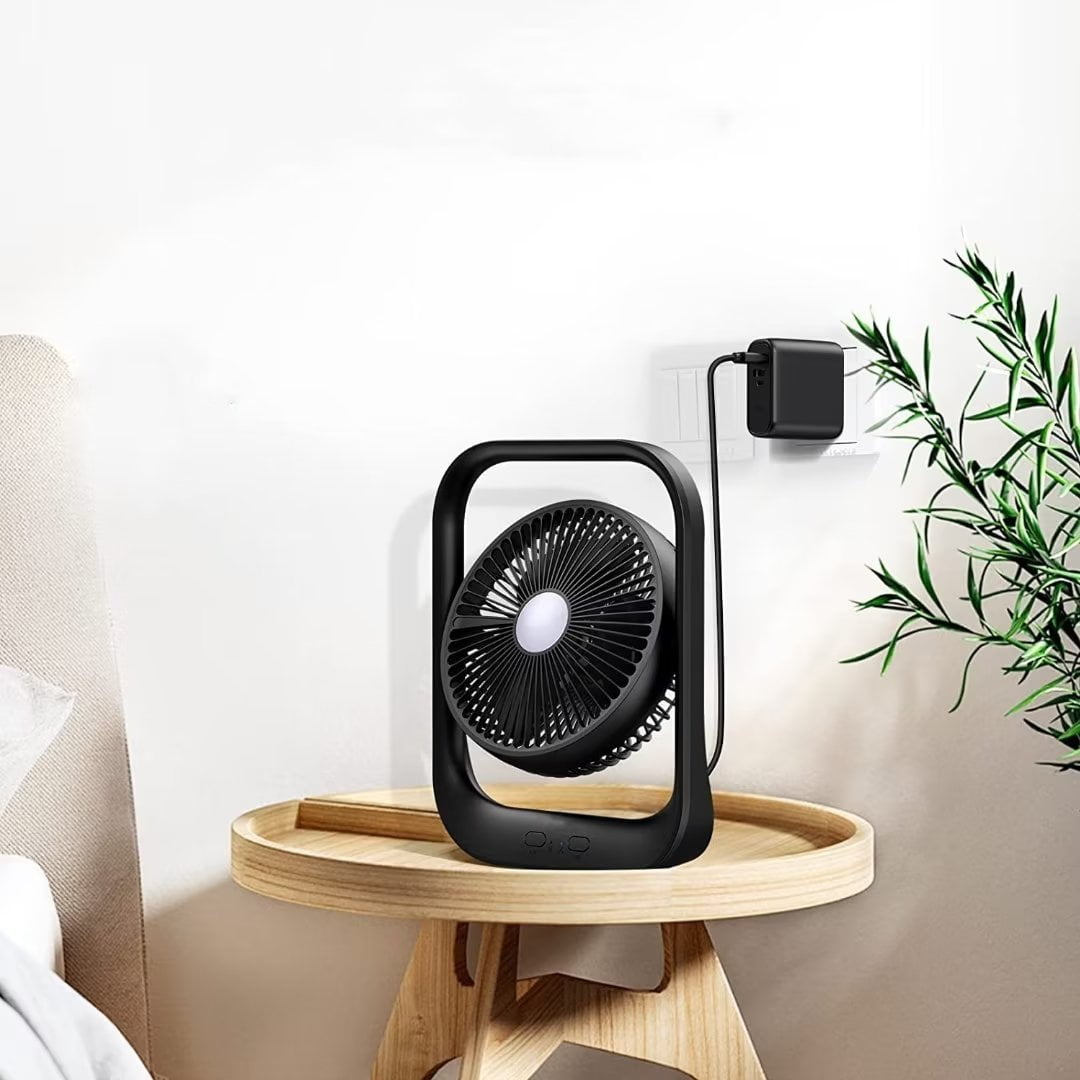 Rechargeable Battery Operated Table Fan 135°Rotation, 3 Speeds Desk Air