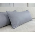 thumbnail image 2 of Aiking 2 Pieces of 14" x 26" Brushed 100% Polyester Decorative Lumbar Pillow Covers, Zipper Closure, Silver, 2 of 5