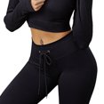 thumbnail image 2 of Minnieouse Mallas acanaladas para mujer, Push Up, sin costuras, para Fitness, a rayas, con cordón, pantalones de Yoga, medias inferiores Type3 NO3, 2 of 6