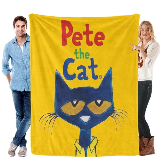 Throw Blanket for Pete the Cat Bed Couch Home Decor Flannel Blanket for Kids Boys Girls Gifts Soft Warm 30x40 Inch
