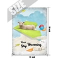 thumbnail image 5 of Inspirational Wall Art -Never Stop Dreaming,Sheep Vintage Tin Sign- Balloon Decor - Paper Airplane Motivational Poster Gifts for Kids Bedroom Bathroom Classroom Rustic Wall Sign 12x16 Inch, 5 of 7