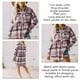 thumbnail image 5 of Camisa de manga larga con botones para mujer, blusa a cuadros con hombros caídos y cuello vuelto, Tops con bolsillo tipo parche, cuadros rosas XL, 5 of 6
