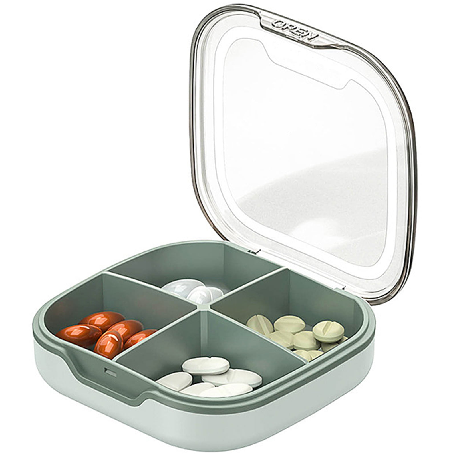 Small Pill Boxes – Pack of 2 – Mini Compact Round Portable 4 Compartment Travel  Pills Case Organizer, Vitamin and Medication Dispenser Holder for Up to 4  Times a Day, BPA Free Pill Reminder