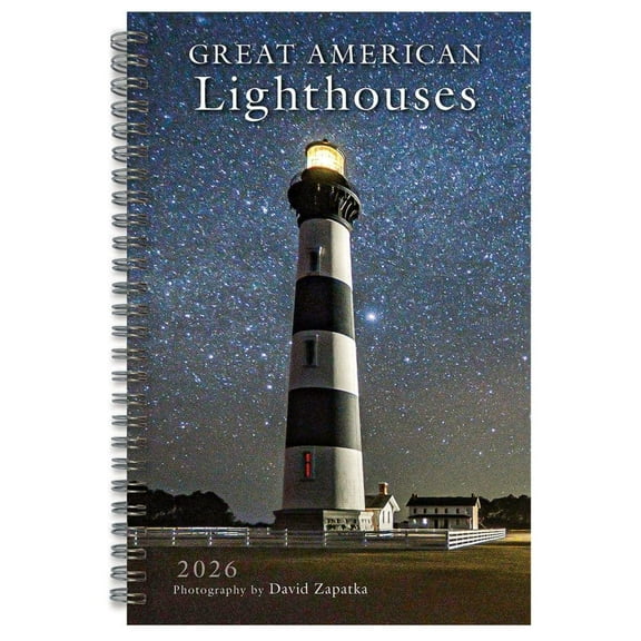 Sellers Publishing, Great American Lighthouses Weekly 2026 Planner, 5.88'' X 9'', 16-Month Calendar with Stapled Binding