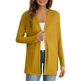 thumbnail image 3 of iOPQO Ladies Cardigan Sweaters Open Front Cardigan for Women Knitted Cardigan Lightweight Sweaters for Women Soft Cardigans for Women Long Sweater Cardigan Women Light Cardigan Yellow M, 3 of 9