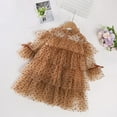 thumbnail image 2 of ZHOUCHANKIDS Girl Long Sleeve Tulle Dress Toddler Girls Long Sleeve Ruffles Dress for Dance Party and Casual Occasions Khaki 12-18 Months, 2 of 6