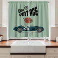 thumbnail image 2 of Cars Kitchen Curtains, Classical Vintage Car Poster Racing Sports Competition Theme, Two Panels Drapes with Rod Pocket Room Decor, 55" X 45", Reseda Green Petrol Blue, by Ambesonne, 2 of 3