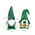 thumbnail image 2 of St Patricks Day Gnome Plush Doll Decoration Handmade Swedish Irish Shamrocks Leprechau Tomte Doll, 2 of 6