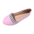 thumbnail image 3 of oqasdz Women's Casual Shoes Rhinestone Pointed Flat Dressy Shoes Comfort On Low Heel Party Evening Wedding Solid Color Ballet Shoes Summer Outdoor, 3 of 7
