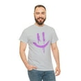 thumbnail image 5 of Purple outline smiley face t shirt Unisex Heavy Cotton Tee, 5 of 8