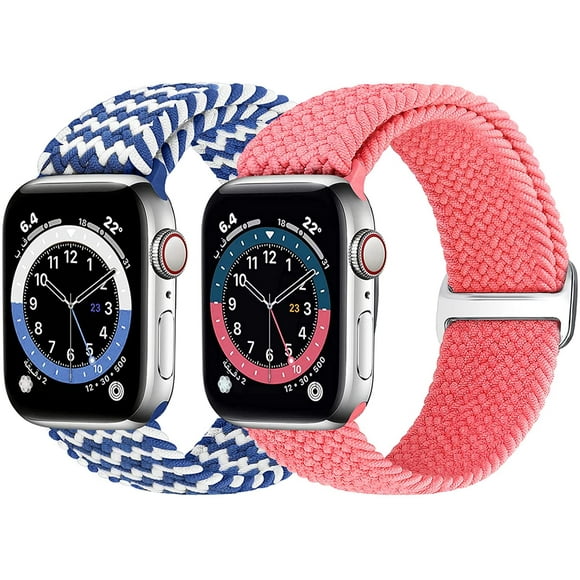 Braided Solo Loop Sport Bands Compatible for Watch Bands 38mm 40mm 42mm 44mm Soft Stretchy Wristband Women Men Elastic Strap Compatible for iWatch Series 7/6/SE/5/4/3/2/1