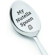 Engraved Spoons - Nutella Gift for Chocolate Nutella Lover Friends | Valentine Day Gift for Girlfriend | Birthday Christmas Gift for Daughter Son | Wife Wedding Gift from Husband - 7 Inch