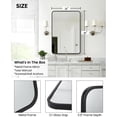 thumbnail image 2 of Hupicker 40"L*28"W Rectangle Mirror for Wall, Aluminum alloy+Glass Black Wall Mirror, Black Mirror for Bathroom, Environmentally Friendly Resin Mirror, Anti-Rust, Hangs Horizontally or Vertically, 2 of 7