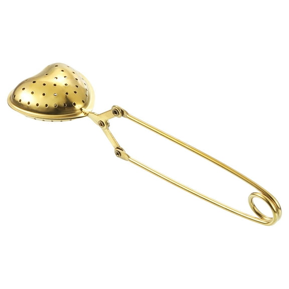 1 Pcs Heart Snap Tea Ball Infuser, Tea Strainer, Gold