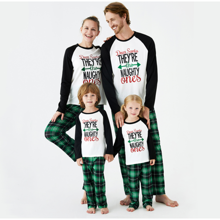 PatPat Christmas Letter Contrast Top and Plaid Pants Family Matching ...