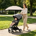 thumbnail image 4 of Gallickan Stroller Sun Umbrella, Universal Clip-On Baby Pram Parasol, UPF50+ Adjustable Shade for Wagon, Camping Cart, Beige, 4 of 7