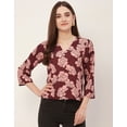 thumbnail image 2 of Moomaya Printed V-Neck Tops For Women, Quarter Sleeve Regular Fit Casual Tunic Top, 2 of 9