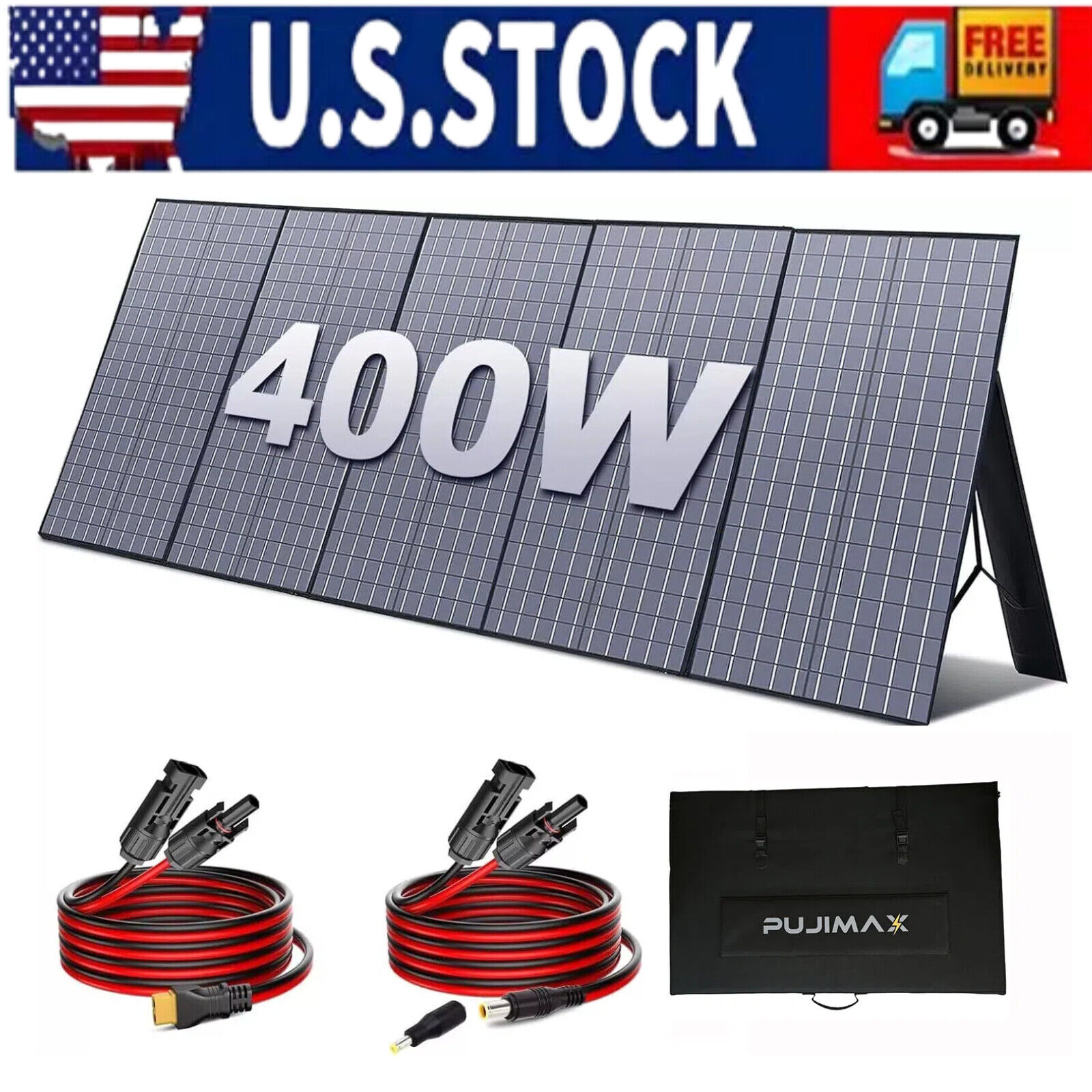 PUJIMAX 400 Watt For Generator Power Station Portable Foldable Solar Panel Kit
