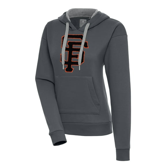 Women's Antigua  Charcoal San Francisco Giants Victory Pullover Hoodie