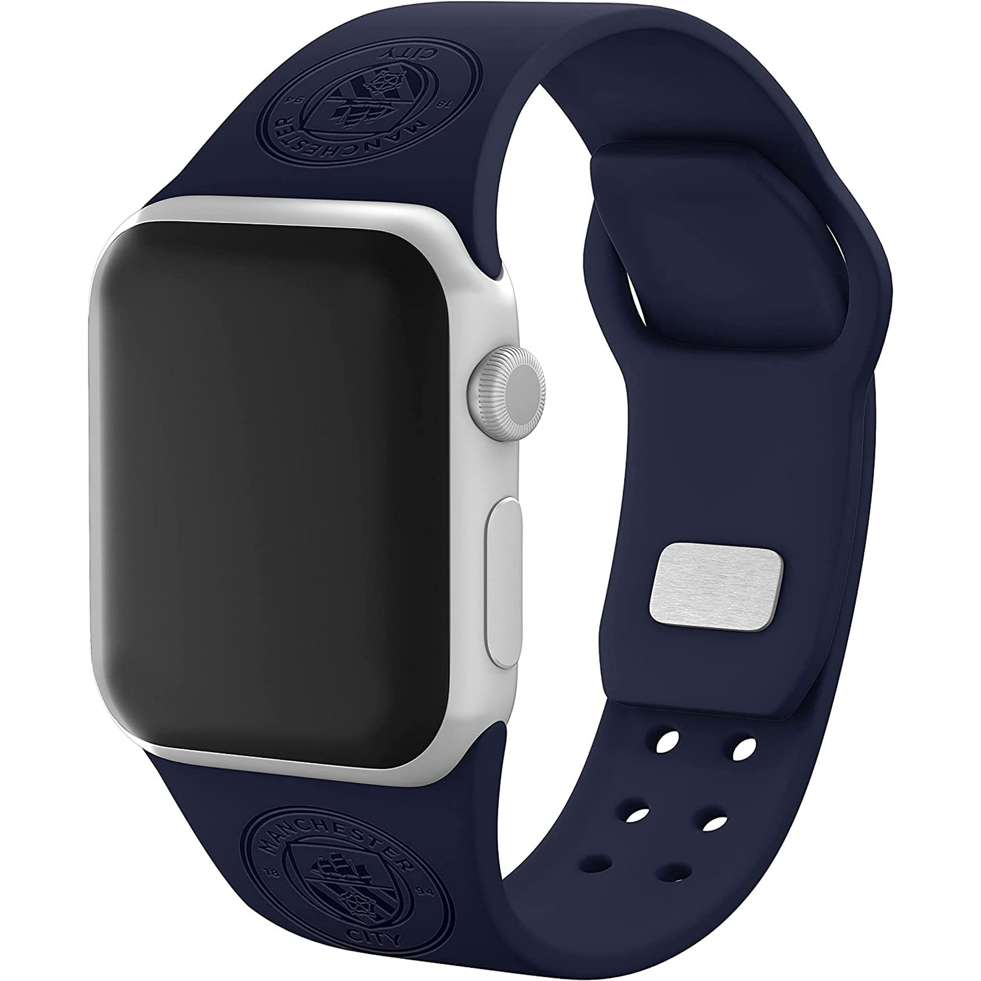 Manchester City Debossed Silicone Watch Band Compatible with Apple