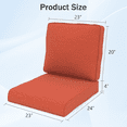 thumbnail image 4 of Yeahumalia 2 Packs Outdoor Patio Chair Deep Seat Cushions 23'' x 24'', Water & Fade Resistant, Red, 4 of 9