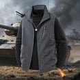 thumbnail image 2 of Mens Sleeveless Softshell Vest Waterproof Windproof Jacket Full Zip Outerwear Golf Vest with Muti Zipper Pockets Big and Tall Size XS-3XL Gray, 2 of 9