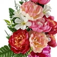 thumbnail image 3 of Mainstays 25in Outdoor Artificial Memorial Peony Flowers in Vase, Pink Color., 3 of 8