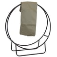 thumbnail image 1 of Sunnydaze Étagère de Rangement Extérieure en Acier Robuste pour Bois de Chauffage et Anneaux à Bûches avec Couvercle d'Anneau à Bûches en PVC Résistant aux Intempéries - 40 Pouces - Kaki, 1 of 10