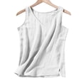thumbnail image 3 of Tank Tops for Women Cotton Linen Lightweight V Neck Plain Casual Sleeveless Shirt Summer Outfits, 3 of 6