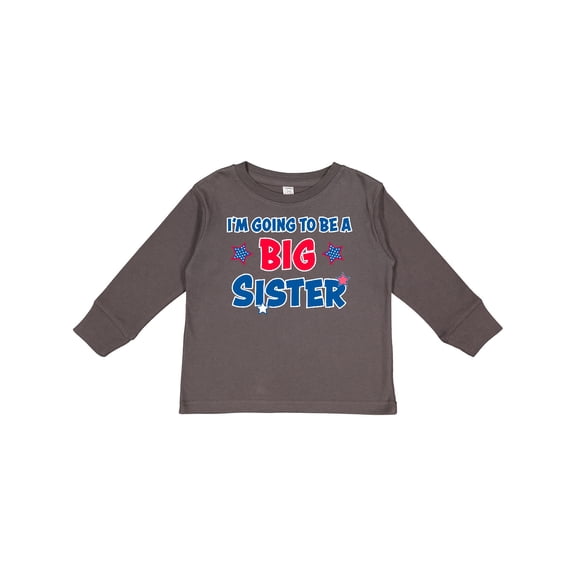 Inktastic July 4th Im Going to Be a Big Sister Girls Long Sleeve Toddler T-Shirt