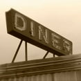 thumbnail image 2 of Robertson, Walter  12x12 Black Ornate Wood Framed with Double Matting Museum Art Print Titled - Diner Sign, 2 of 4
