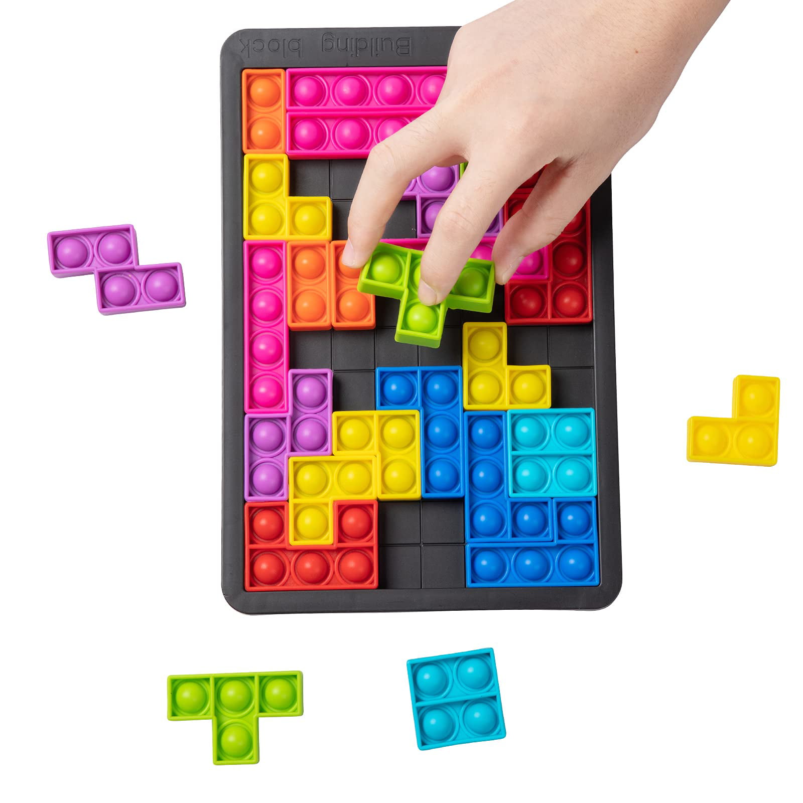 27X Pop it Tetris Jigsaw Puzzle Toys Anti-stress Bubble Sensory Fidget Toys Set 
