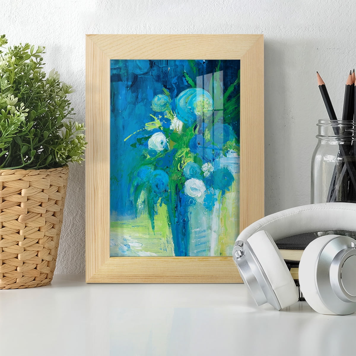 Literal Imaginings -Framed Print w/glass-Natural Wood