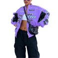 thumbnail image 1 of Casual Printed Loose Jacket Coat Creative Print Unisex Oversized Fashion Jackets for Going Out Dating Shopping, 1 of 5