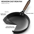 thumbnail image 2 of 12 Inch Cast Iron Skillet Nonstick Frying Pan with Removable Handle, PFAS-Free, Oven & Dishwasher Safe, 2 of 6