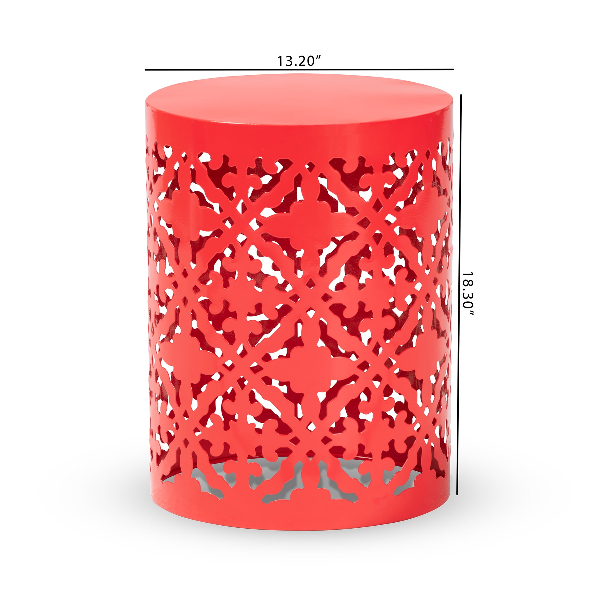 Baxton Studio Jamila Modern and Contemporary Red Finished metal Outdoor Side Table