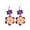 Purple, variant on 1 Pair Women Flower Dangle Earrings 2D Acrylic Floral Hook Earrings Hypoallergenic Lightweight Floral Drop Earrings Fashion Jewelry