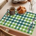thumbnail image 3 of Farmhouse Checkered Placemats Set of 4 St.Patrick's Day Vintage Plaid Place Mats Indoor Wipeable Table Mats Washable Cloth Dining Table Placemats for Kitchen Holiday Party Home Decor 13x19 Inch, 3 of 9